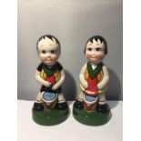 A PAIR OF SIGNED LORNA BAILEY HAND PAINTED JACK AND JILL FIGURES LIMITED EDITION 18/100 AND 22/100
