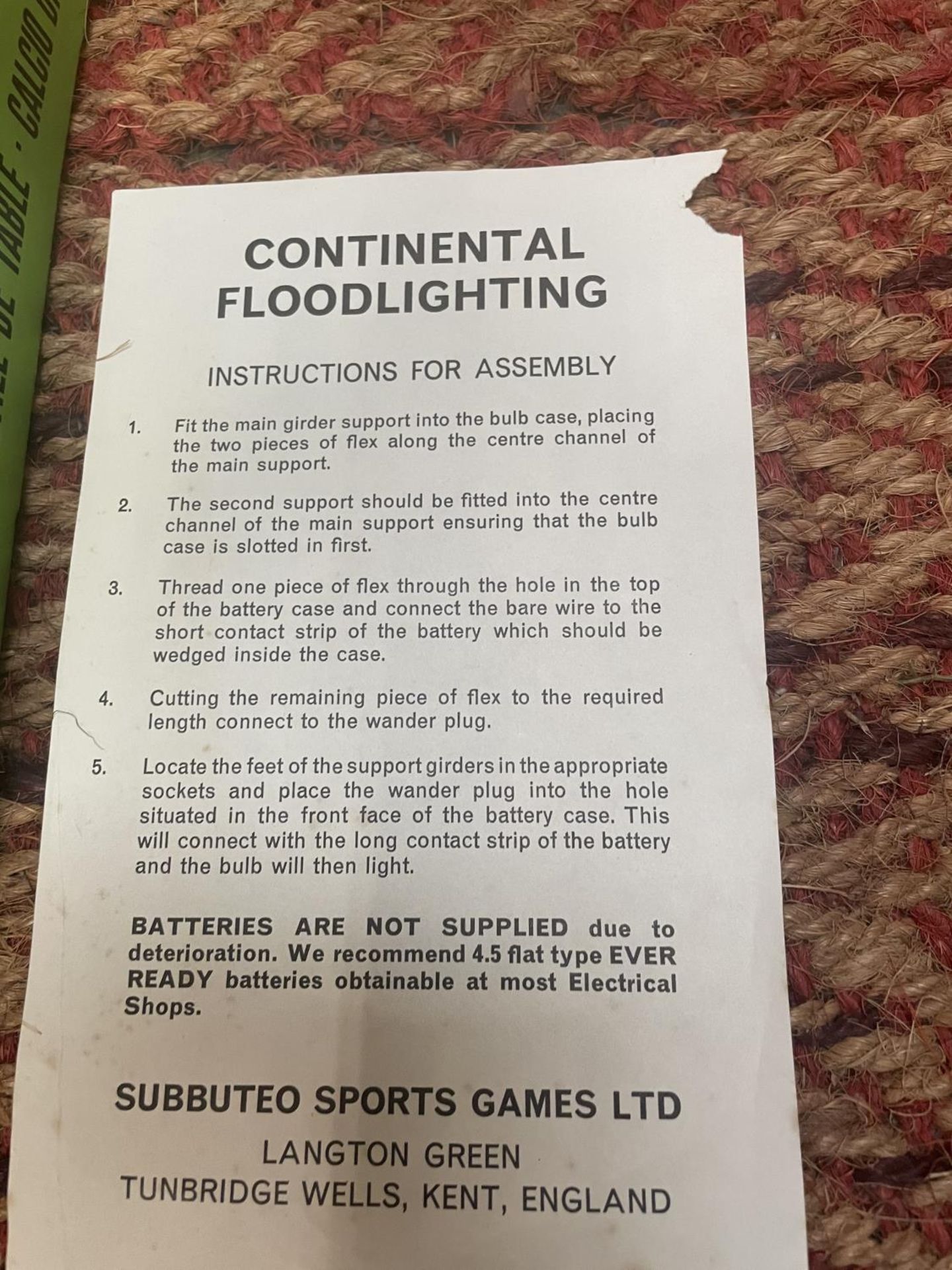A BOXED SUBBUTEO CONTINENTAL FLOODLIGHTING EDITION FOOTBALL SET - COMPLETE WITH THREE TEAMS, TWO - Image 7 of 7