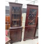 TWO MAHOGANY CORNER CABINETS