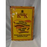 AN ENAMEL KODAK SIGN 60CM X 40CM