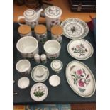 A COLLECTION OF PORTMEIRION BOTANIC GARDENS CHINA TO INCLUDE A CLOCK, PLATES, CANNISTERS AND