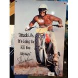 A TIN ATTACK LIFE STEVE MCQUEEN SIGN