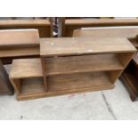 AN OPEN OAK BOOKCASE