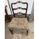 A GEORGE III STYLE DINING CHAIR AND JACOBEAN STYLE CHAIR