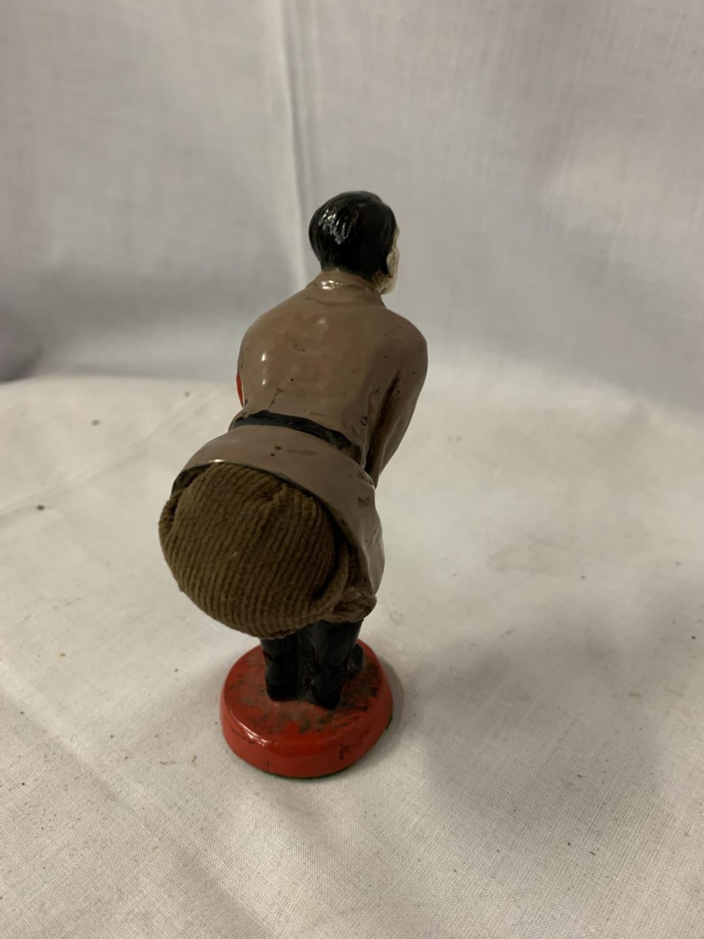 A COLD PAINTED ADOLF HITLER BRONZE FIGURINE PIN CUSHION - Image 2 of 3