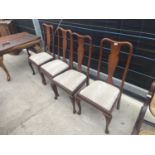 AN EDWARDIAN WIND-OUT DINING TABLE ON CABRIOLE LEGS, 42X41", WITH EXTRA LEAF, 17", COMPLETE WITH