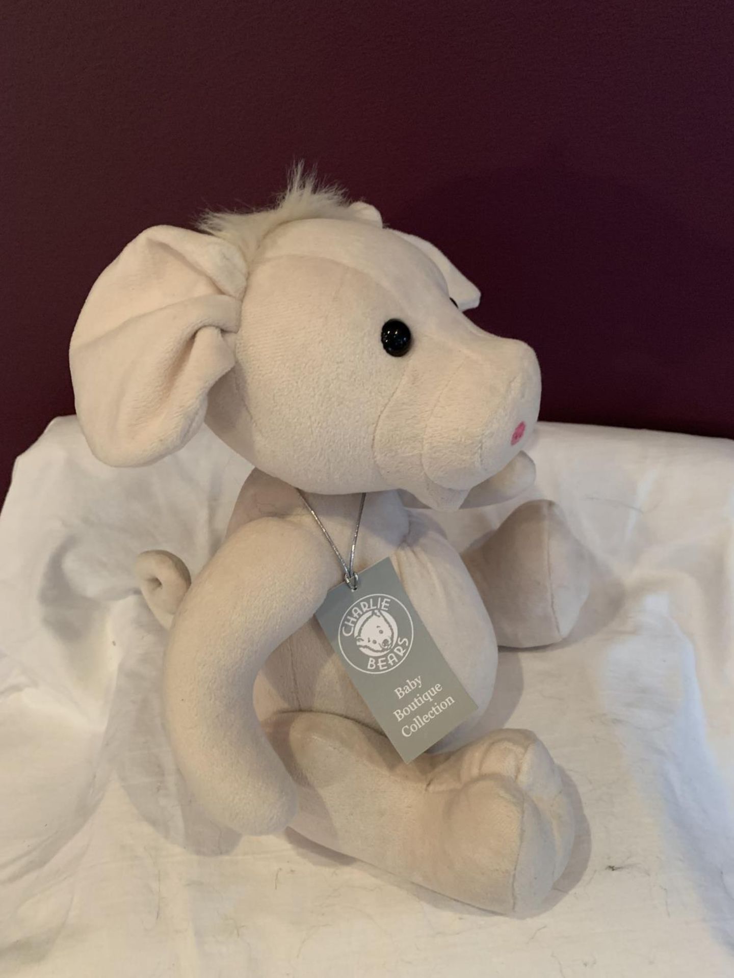 A NEW AND TAGGED CHARLIE BEARS PIG 'ANASTASIA' FROM THE BABY BOUTIQUE COLLECTION - Image 3 of 4