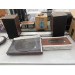 VARIOUS BANG AND OLUFSEN HIFI ITEMS- A BEOGRAM 3000 RECORD PLAYER (DAMAGE TO LID) A BEOMASTER