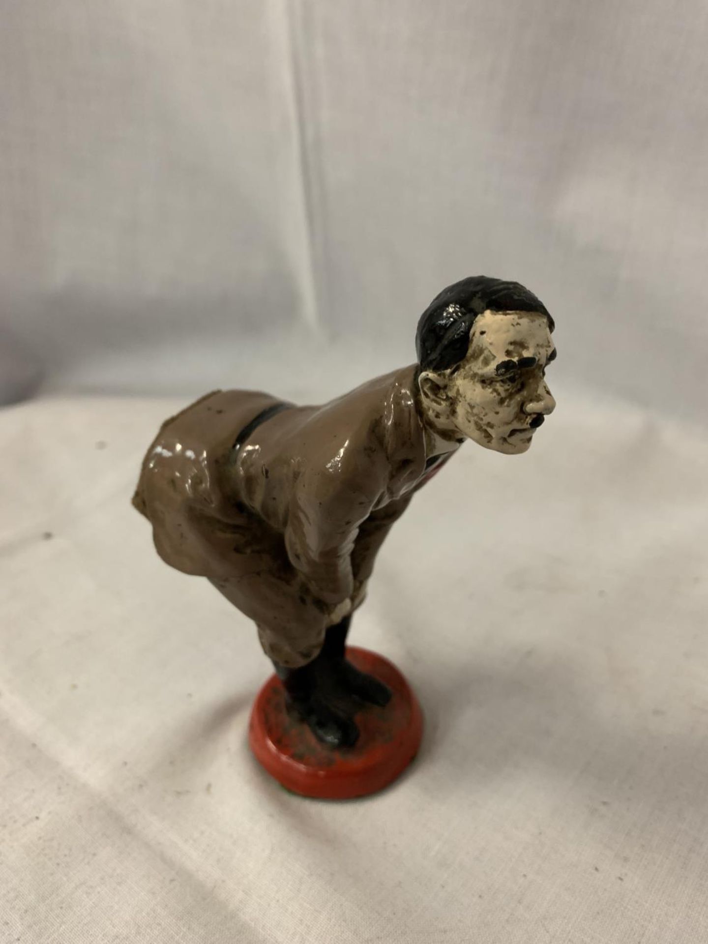 A COLD PAINTED ADOLF HITLER BRONZE FIGURINE PIN CUSHION - Image 3 of 3