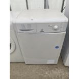 A WHITE INDESIT CONDENSOR DRYER BELIEVED IN WORKING ORDER BUT NO WARRANTY