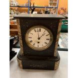 A VICTORIAN MARBLE MANTLE CLOCK