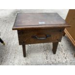 A REPRO OAK STOOL/CHEST