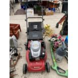 AN EINHELL GC-PM 46 PETROL LAWN MOWER WITH GRASS BOX (PULL START NEEDS REPAIRING)