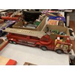 A LARGE VINTAGE TOY FIRE TRUCK