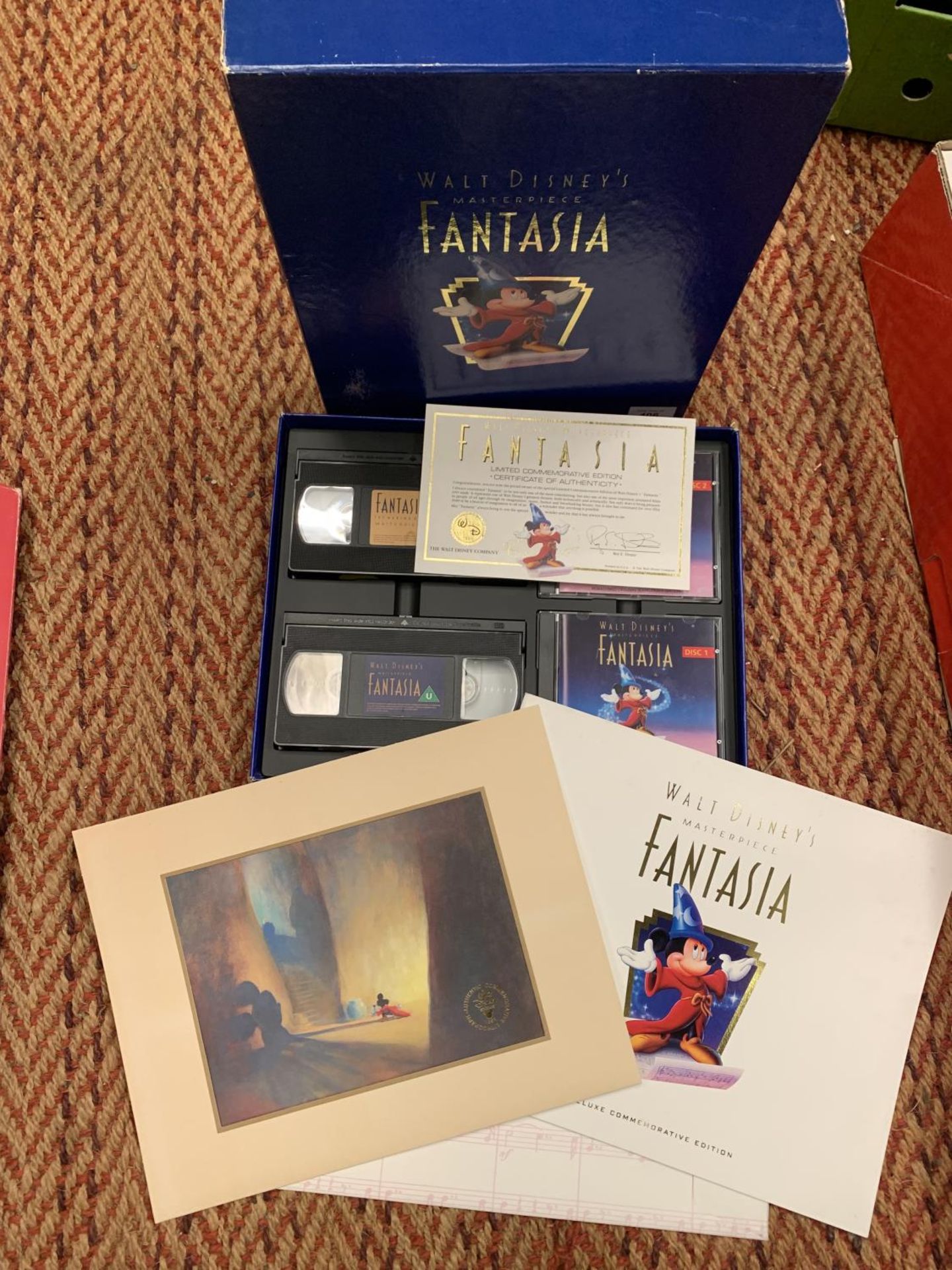 A BOXED LIMITED EDITION WALT DISNEY'S 'FANTASIA' COLLECTION TO INCLUDE VIDEOS AND CD'S AND COA