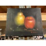 A FRUIT CANVAS SIGNED K MASON