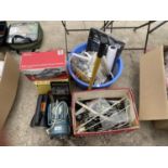 AN ASSORTMENT OF ITEMS TO INCLUDE A CAR VAC, TAPE RECORDER AND TORCHES ETC