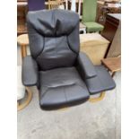 A STRESSLESS STYLE MODERN MASSAGE CHAIR AND STOOL IN GOOD WORKING ORDER AND IN VERY GOOD CONDITION.