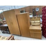 A MEREDEW COMBINATION WARDROBE AND MATCHING TWO DOOR WARDROBE