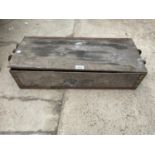 A VINTAGE WOODEN LAND ROVER GENUINE PARTS BOX