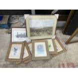 AN ASSORTMENT OF FRAMED PRINTS AND PICTURES