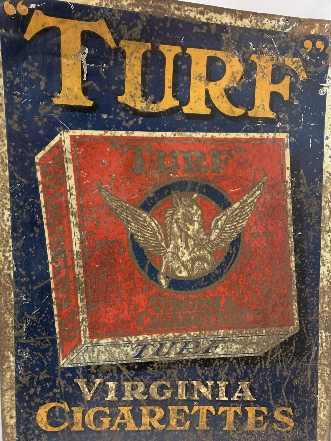 A 1920'S TIN TURF SIGN 74CM X 51CM - Image 3 of 6