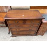 A GEORGE III STYLE CHEST OF TWO SHORT AND THREE LONG DRAWERS, 38" WIDE