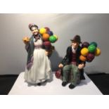 TWO ROYAL DOULTON BALLOON SELLERS TO INCLUDE BIDDY PENNY FARTHING AND THE BALLOON MAN
