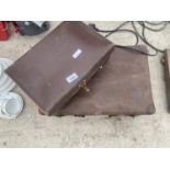 TWO VINTAGE LEATHER BRIEFCASES