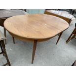 A RETRO TEAK G-PLAN DINING TABLE, 64X44", EXTRA LEAF 18"