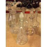 SIX GLASS DECANTERS