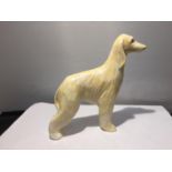 AN ANITA HARRIS HANDPAINTED AFGHAN HOUND DOG SIGNED IN GOLD