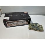 A BOXED CORGI MODEL SHERMAN TANK FROM THE WORLD WAR II HEROES RANGE