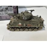 A BOXED CORGI MODEL SHERMAN TANK WITH FLAME THROWER FROM THE KOREAN WAR RANGE