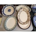A COLLECTION OF 5 LARGE SERVING PLATTERS