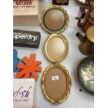 THREE OVAL PICTURE FRAMES