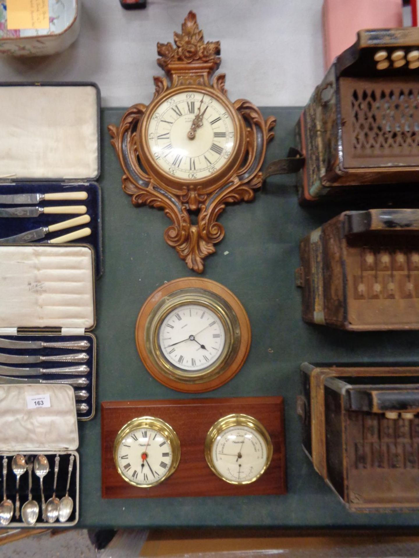 A NAUTICALIA LTD CLOCK AND BAROMETER SET AND TWO FURTHER CLOCKS - Image 2 of 8