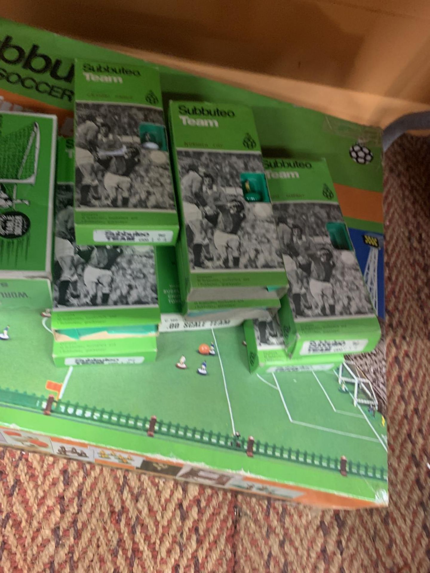 A SUBBUTEO TABLE SOCCER STADIUM EDITION WITH NINE EXTRA TEAMS TO INCLUDE ENGLAND, MAN CITY, WALES, - Image 3 of 5