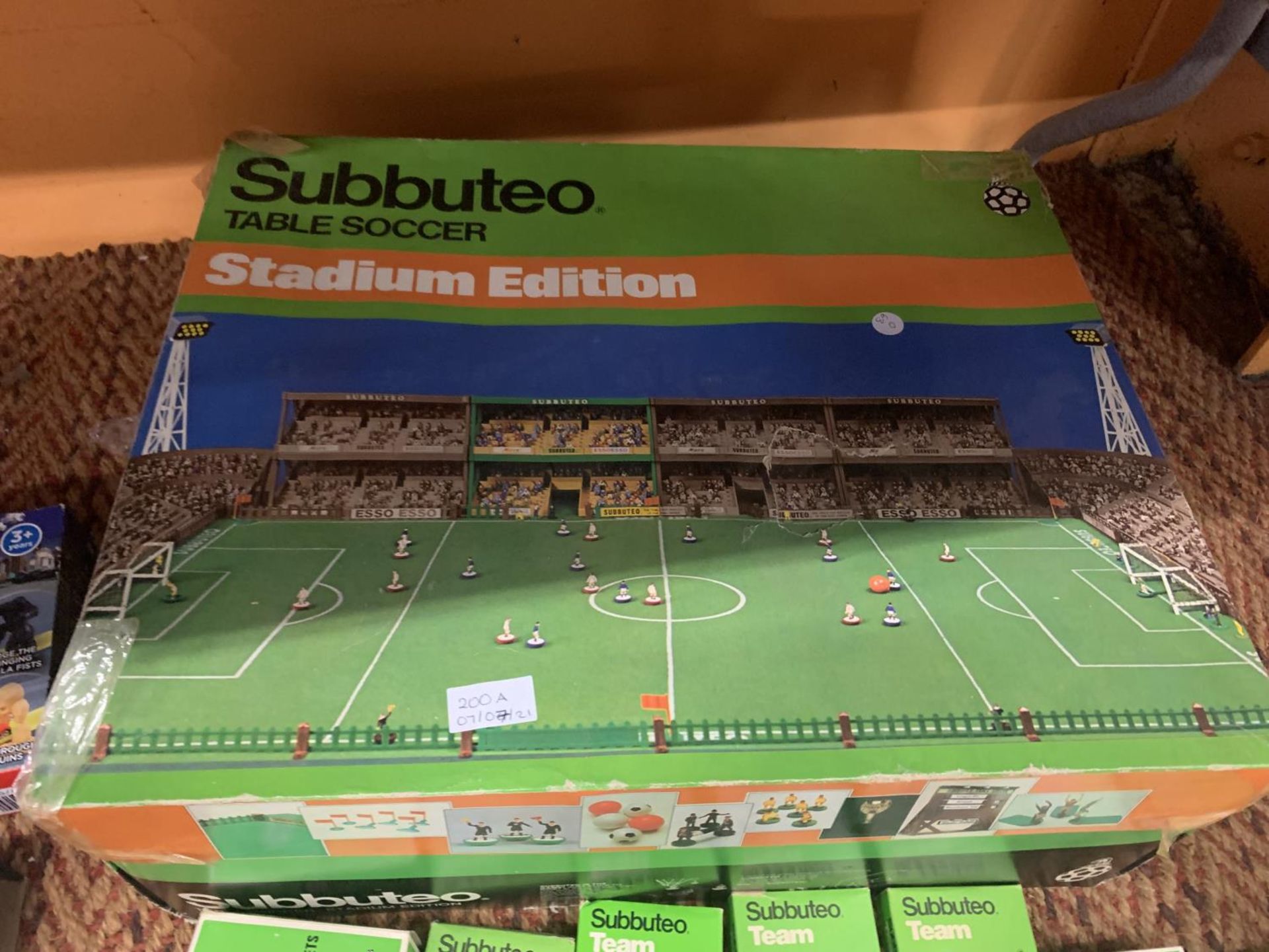 A SUBBUTEO TABLE SOCCER STADIUM EDITION WITH NINE EXTRA TEAMS TO INCLUDE ENGLAND, MAN CITY, WALES, - Image 4 of 5