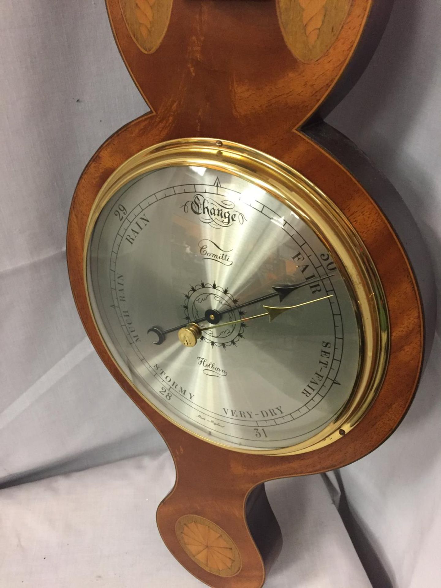 A COMITTI HOLBORN WALL CLOCK AND BAROMETER 94CM HIGH - Image 4 of 6