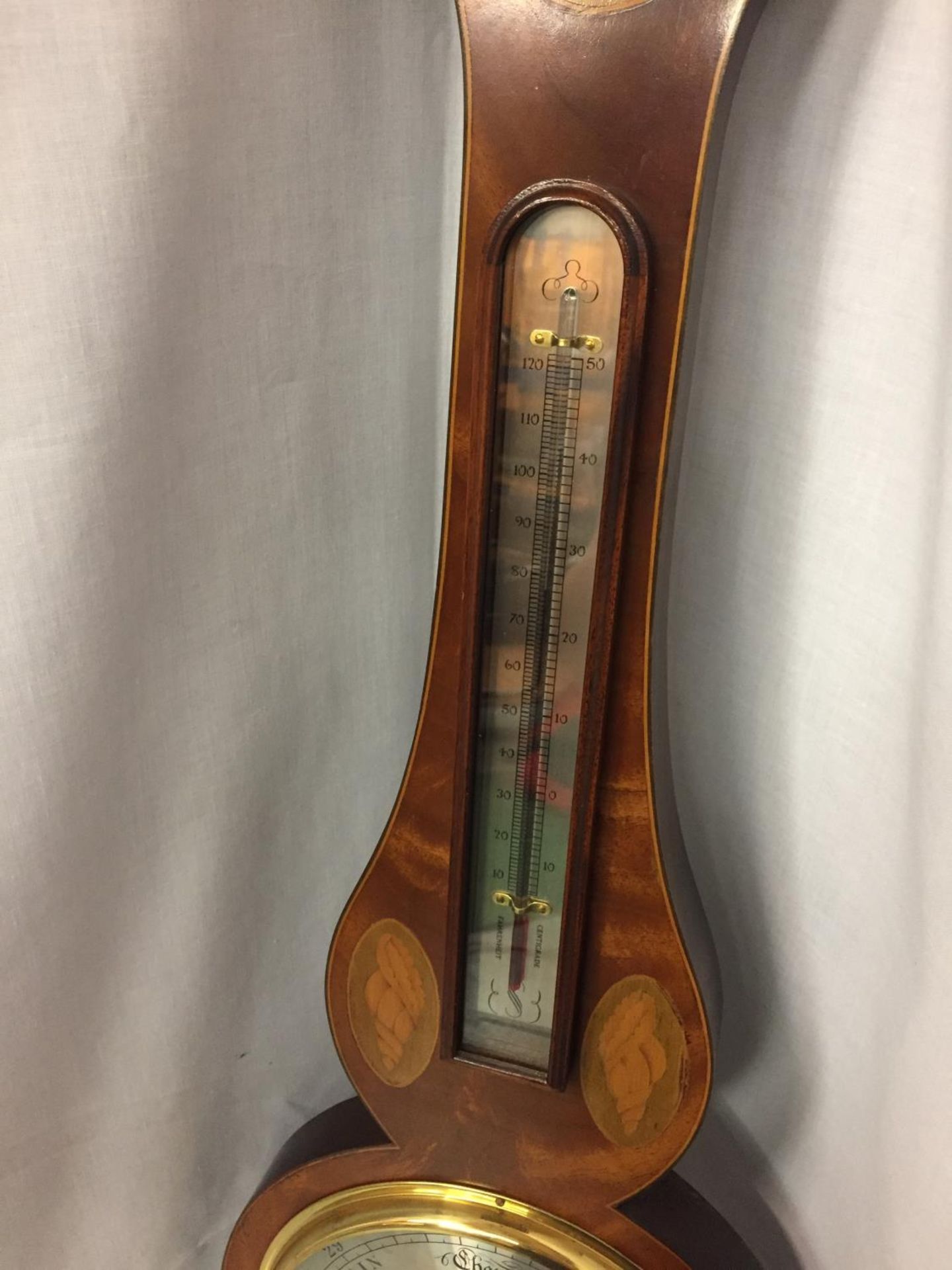 A COMITTI HOLBORN WALL CLOCK AND BAROMETER 94CM HIGH - Image 5 of 6