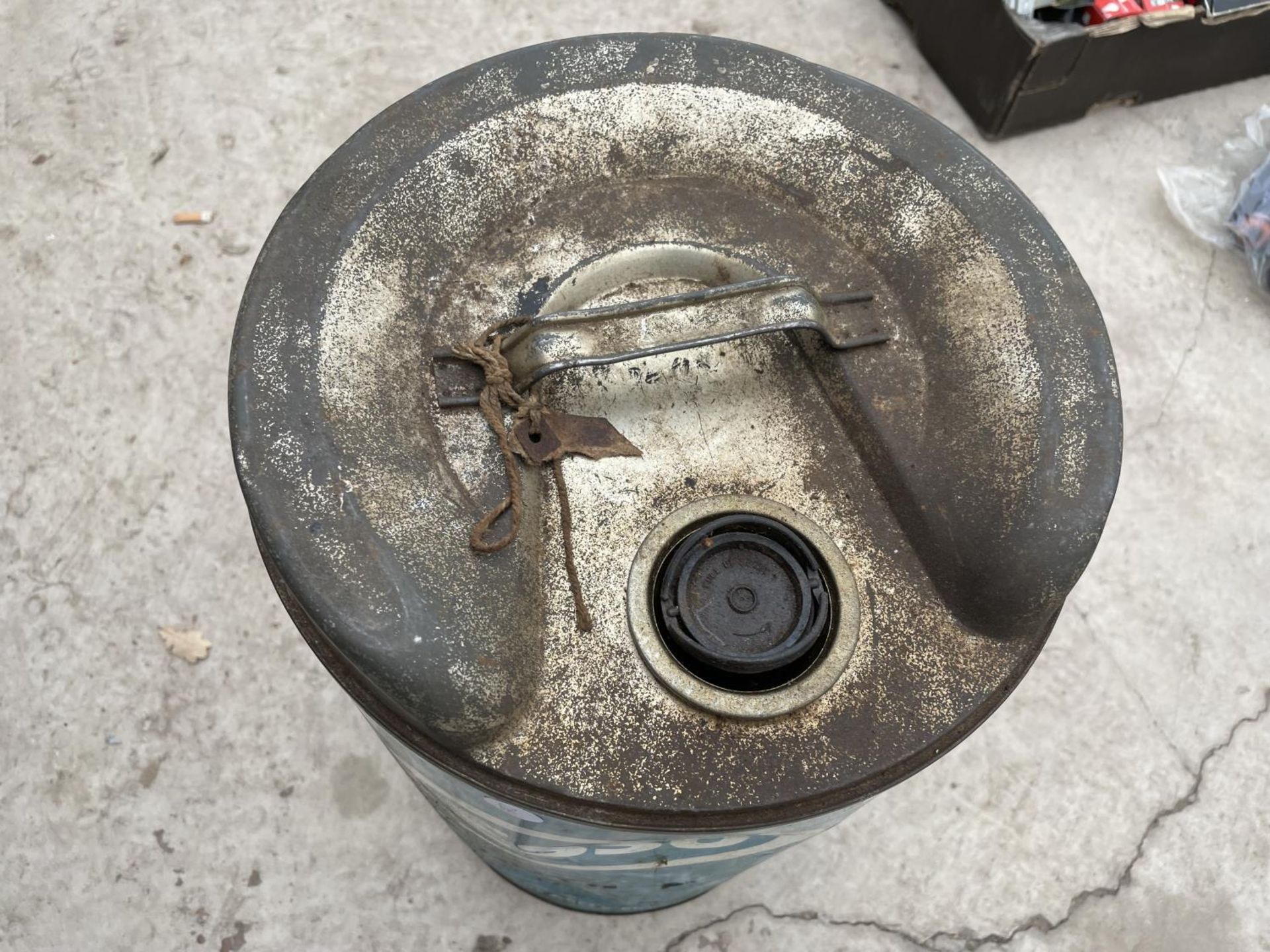 A VINTAGE METAL ESSO OIL DRUM - Image 2 of 3