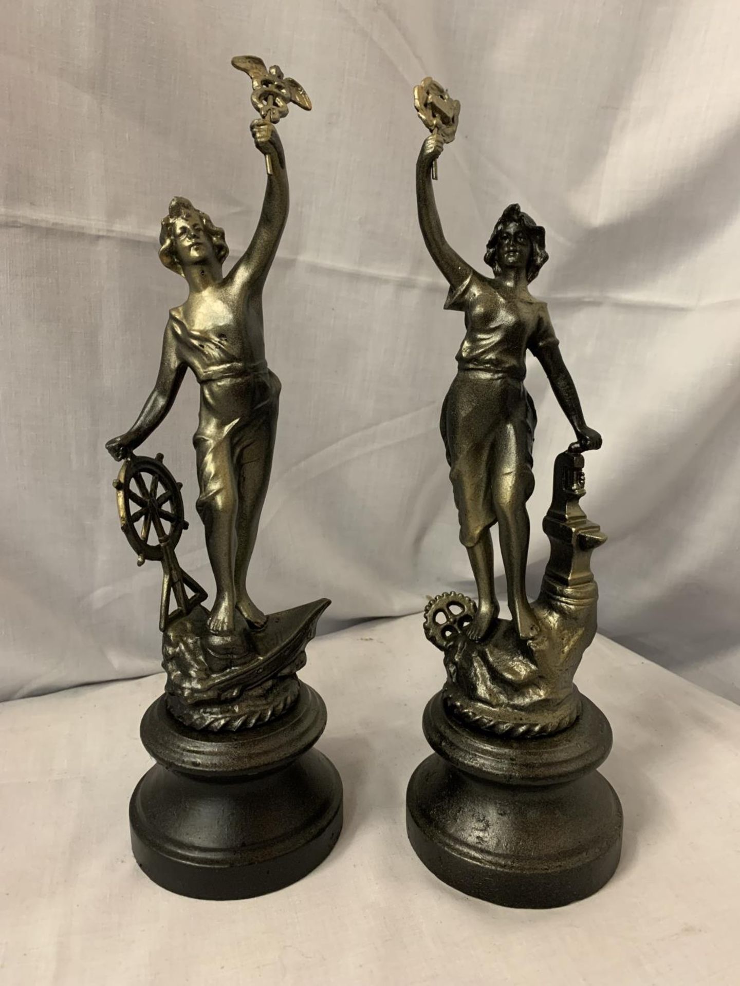 TWO METAL FIGURINES