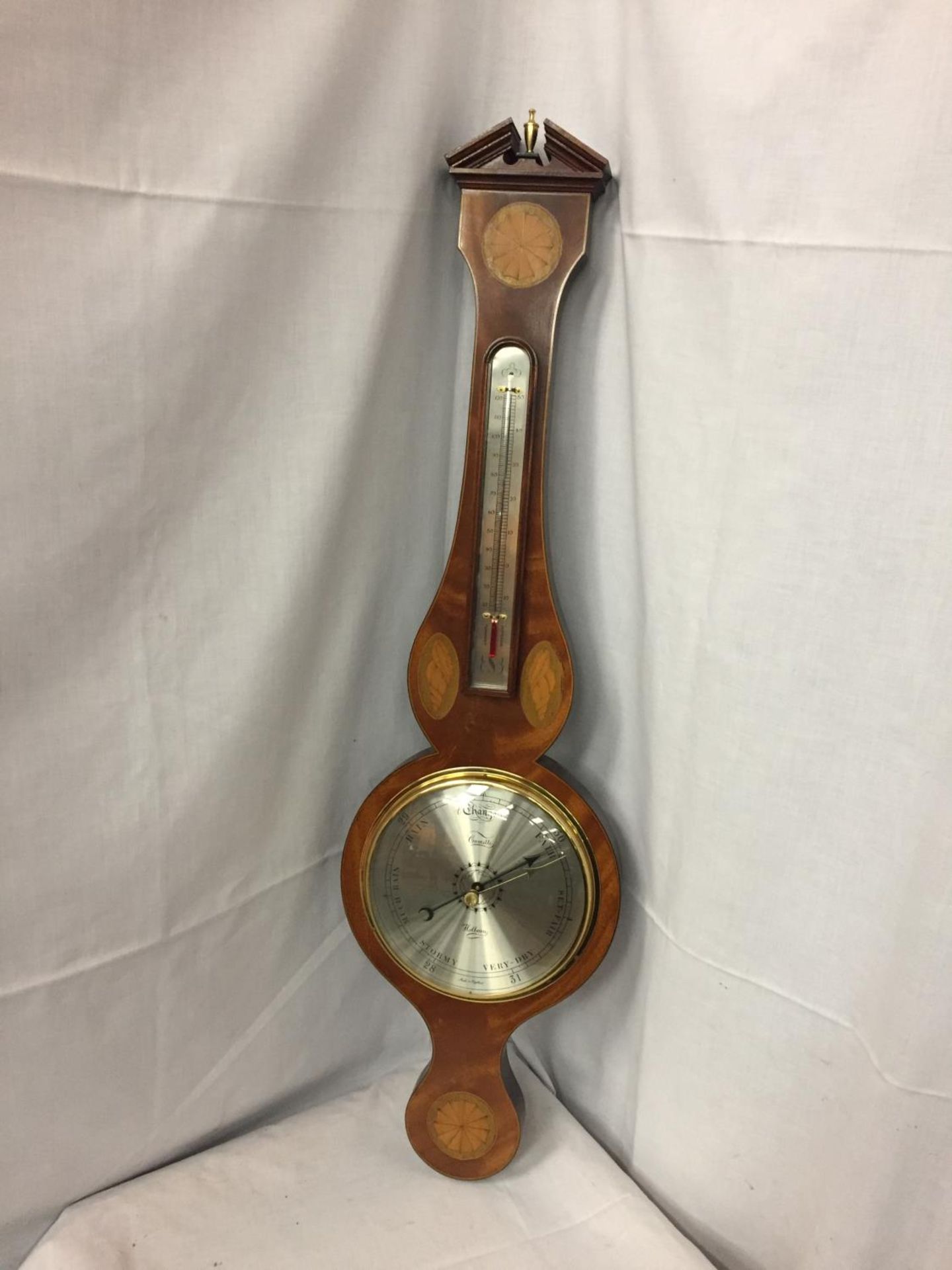 A COMITTI HOLBORN WALL CLOCK AND BAROMETER 94CM HIGH - Image 2 of 6