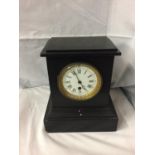 A MARBLE MANTLE CLOCK 27.5CM HIGH