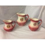 A COLLECTION OF THREE DECORATIVE JUGS