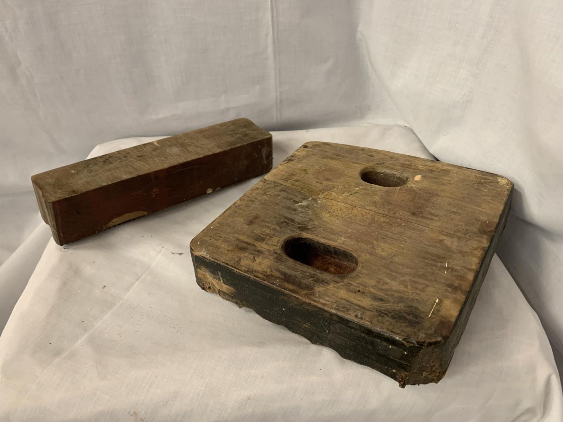 TWO VINTAGE WOODEN PRINTING BLOCKS - Image 3 of 3