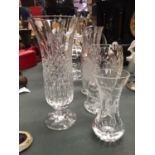 SEVEN VARIOUS ITEMS OF CUT GLASS TO INCLUDE ROYAL DOULTON, STUART ETC