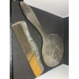 A HALLMARKED BIRMINGHAM SILVER MIRROR AND COMB