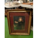 A GILT FRAMED PICTURE DEPICTING GIRL